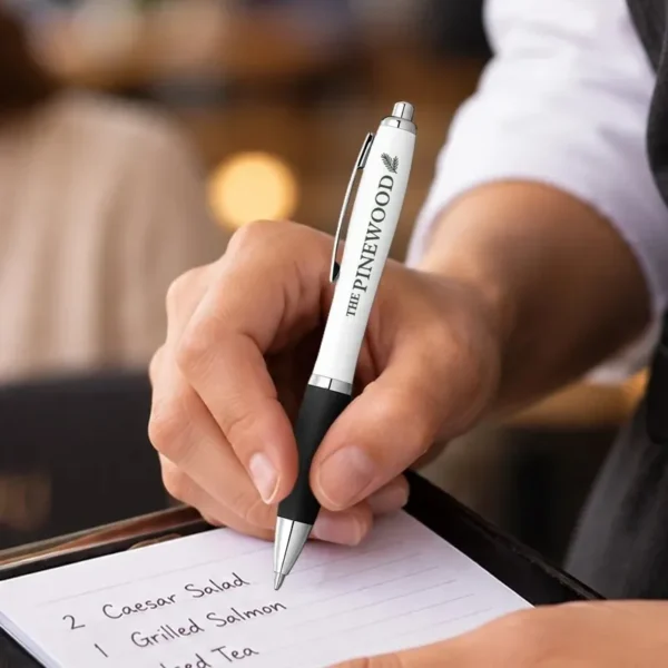 Branded Pens: White Barrel