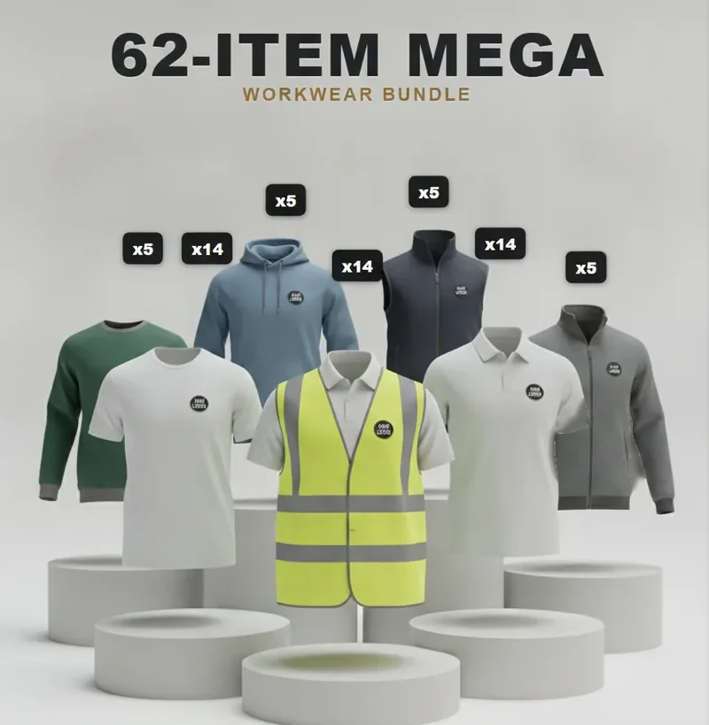 62-piece site pack with a logo on each garment