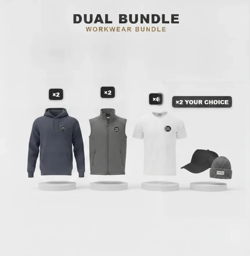 Team of 2 kit with a logo on each garment
