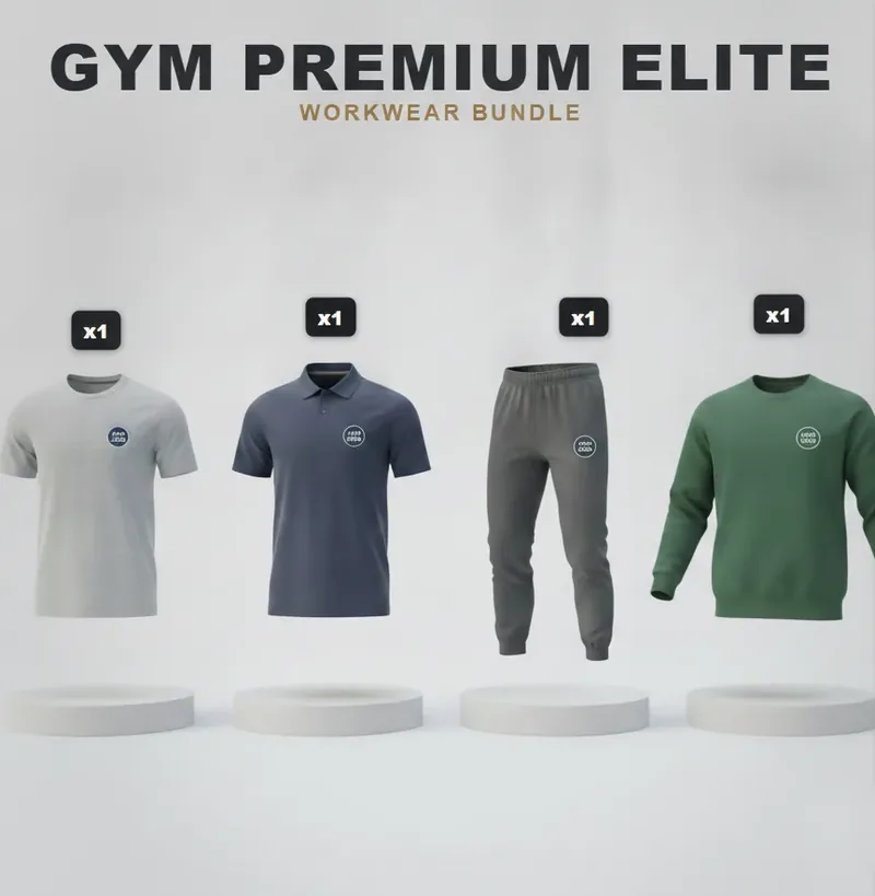 Premium gym set with a logo on each garment