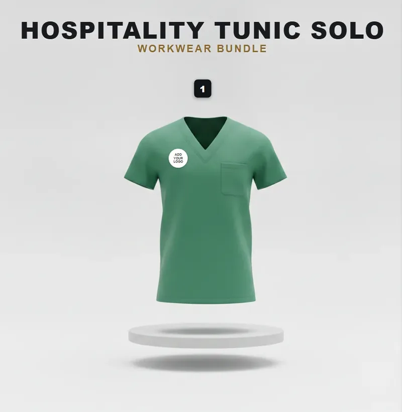 Single tunic with a logo on each garment