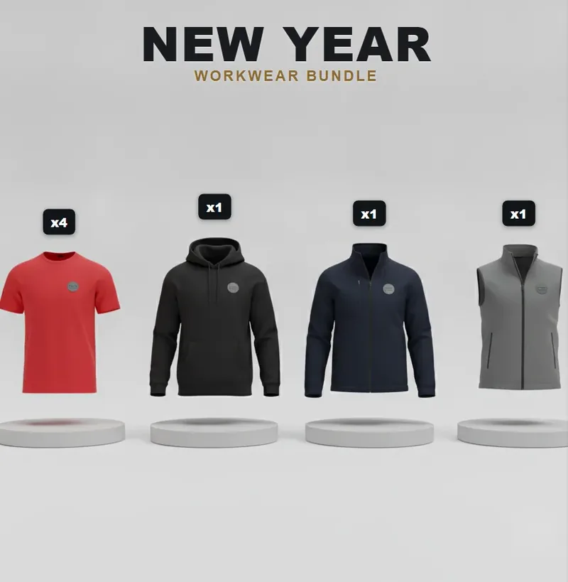 New year pack with a logo on each garment