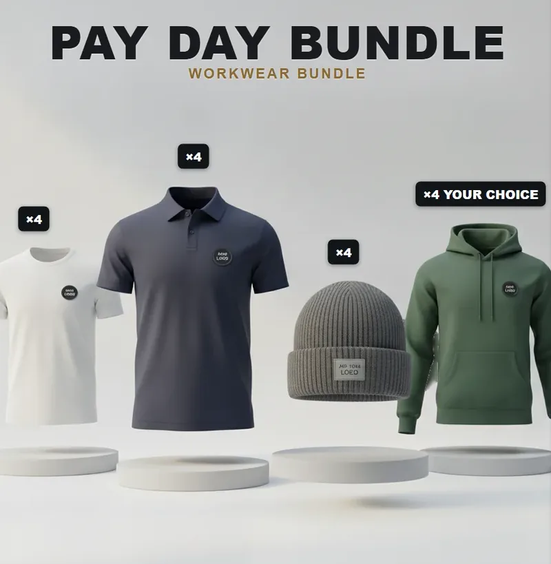 Pay day pack with a logo on each garment