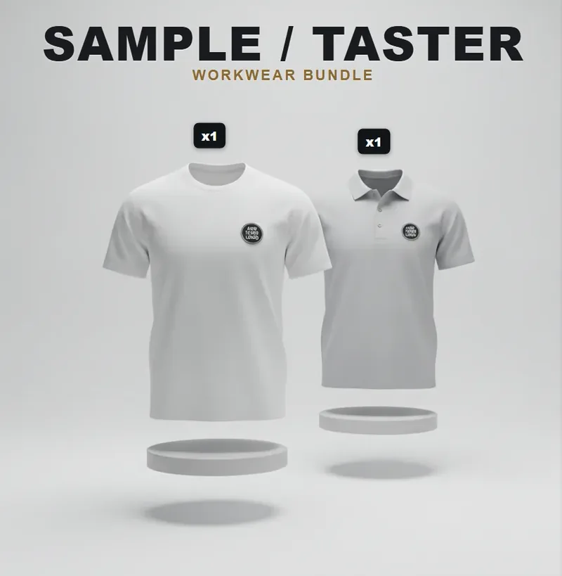 Taster pack with a logo on each garment