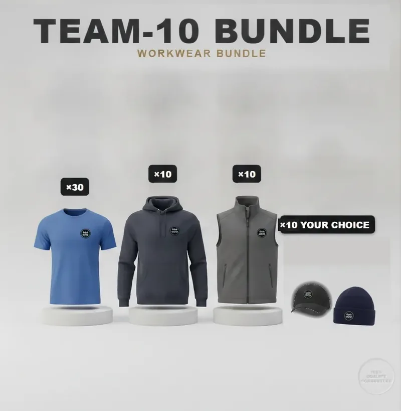 Team of 10 kit with a logo on each garment