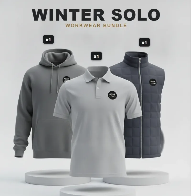 Winter solo pack with a logo on each garment